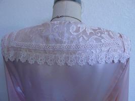 Vintage San Andre Silky Blouse 10 Pink Lace Victorian Collar Slick Shiny Satin - £39.10 GBP