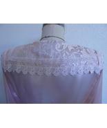 Vintage San Andre Silky Blouse 10 Pink Lace Victorian Collar Slick Shiny... - £39.33 GBP