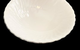 Syracuse China Wedding Ring Silhouette Serving Bowl 8.5" White Silver Trim USA image 4