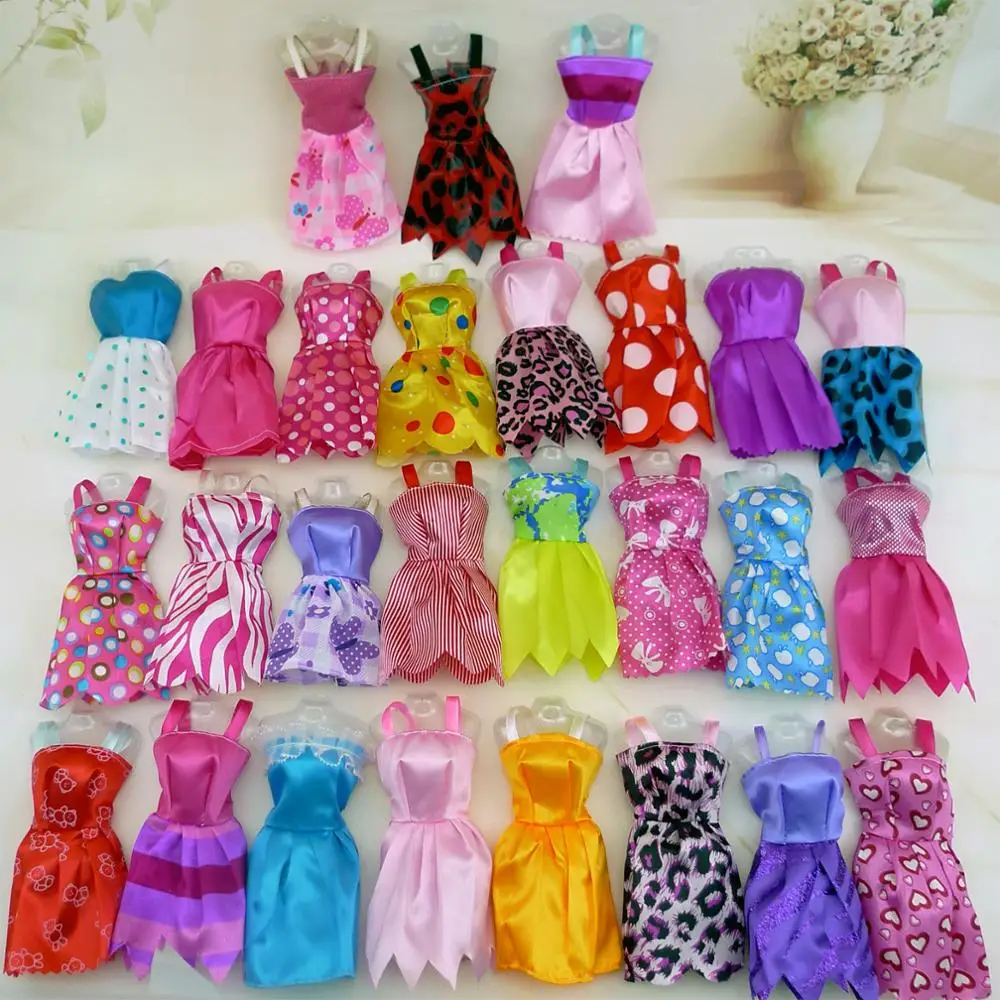 Random 10/20 Sets Mini Dress Colorful Summer Sleeveless Dollhouse Accessories - £7.28 GBP+