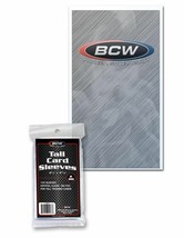 (100 Per Pack) BCW Tall Card Sleeves 2 5/8 X 4 13/16 For Tall Trading Cards - £5.62 GBP