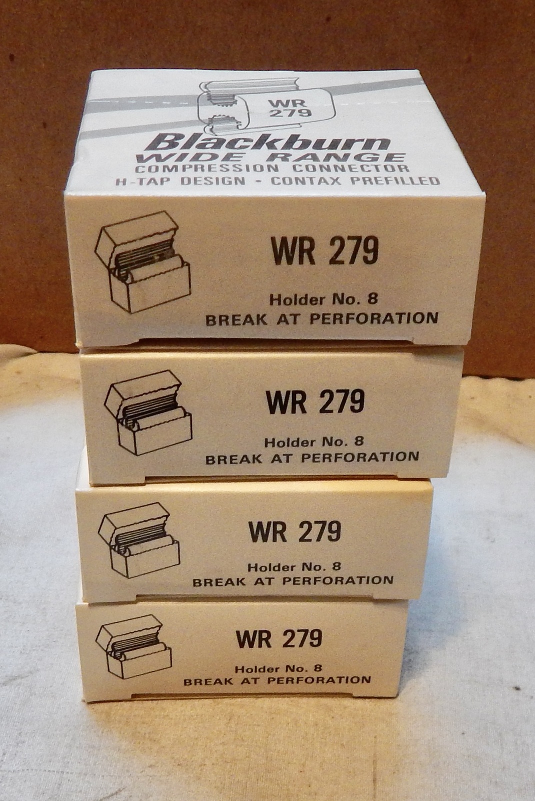 Blackburn WR279 Compress H Tap Conn 4ea 2/0 to 3/0 1 ACSR 1/0 STR Prefil... - $14.49