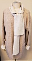 A-IDA 2-Piece Set Jacket with Scarf Sz-XL Beige Wool Blend Made in Italy - £55.14 GBP