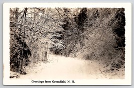 RPPC Greetings From Greenfield NH Beautiful Winter Scene Real Photo Postcard Y26 - £10.33 GBP