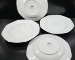 4 Christopher Stuart Maison Blanche Rim Soup Bowls Set White Octagonal D... - $46.40