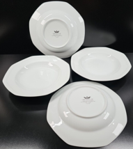 4 Christopher Stuart Maison Blanche Rim Soup Bowls Set White Octagonal Dish Lot - £36.69 GBP