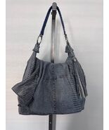 Carlos FALCHI Gray Snakeskin Tote Handbag with Red Interior Lining and T... - $907.85 MXN