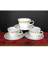 Three (3) Sets Corelle by Corning Butterfly Gold Flat Cups and Saucers - $20.57 CAD