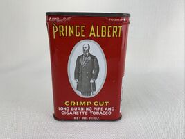 Vintage Prince Albert Crimp Cut Long Burning Pipe Cigarette Tobacco Tin Red - $9.99