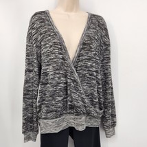 Coco + Jaimeson Yoga Cover-Up Size Medium Crossover Sweater Top Gray Lon... - £10.22 GBP