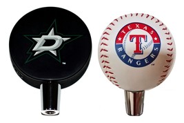 Dallas Stars Hockey Puck And Texas Rangers Baseball Beer Tap Handle Set - £44.70 GBP