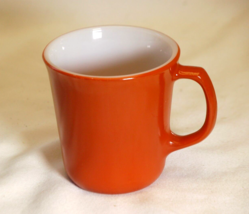 Corning Coffee Cup Mug Burnt Orange Rust Milk Glass D Handle Cinnamon - £10.24 GBP
