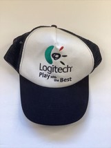 Hat Vintage Logitech Play With The Best Truckers Mesh Adjustable 100% Co... - £15.49 GBP