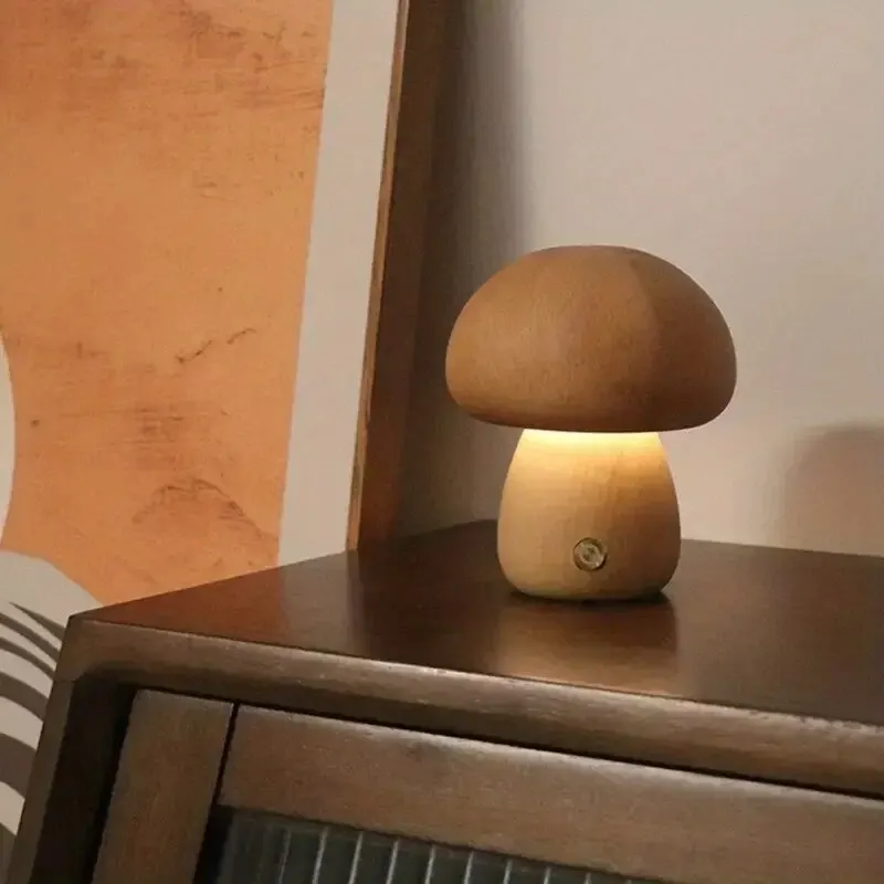 Ght light cute and simple mushroom table lamp bedroom decorative lamp 3 color switching thumb200