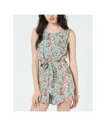BEBOP Womens Orange Low Back Floral Romper Size Small NWT No Tie Belt - $244.23 MXN