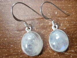 Moonstone Oval 925 Sterling Silver Dangle Earrings c62a - £9.37 GBP
