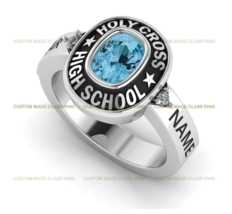 Personalized Cushion Silver Class Ring Graduation Grateful Essence Collection - £96.93 GBP