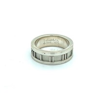 Tiffany &amp; Co Authentic Estate Atlas Ring Size 6.5 Silver 6 mm TIF383 - $246.51