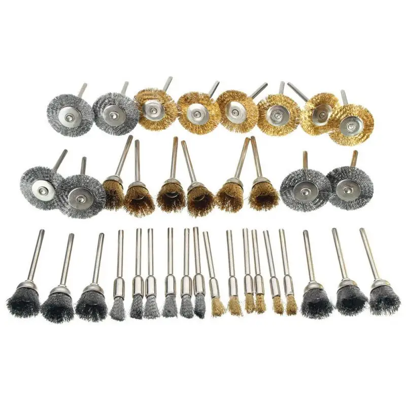 New 36Pcs ss Brush Steel Wire Wheels Brushes Drill Rotary Tools Polishing Dremel - $225.34