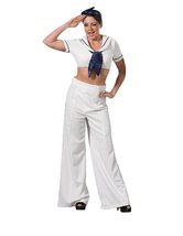 Navy Sailor World War II Pin-Up Girl Theater Costume L White - £134.05 GBP