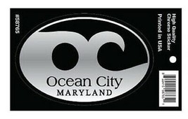 Ocean City Maryland Wave Chrome Car Decal - $6.99