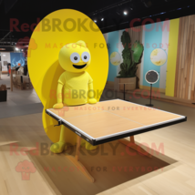 Lemon Yellow Ping Pong Table mascot costume character dressed with a Cargo Pants - £1,006.79 GBP