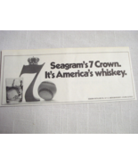 1973 Ad Seagram&#39;s 7 Crown Whiskey It&#39;s America&#39;s Whiskey Features a Base... - €6,89 EUR