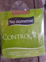 No Nonsense Control Top Nylon Leg Pantyhose Tan Size B New in Package - £5.93 GBP