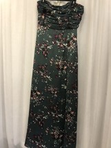 Dynamite Women&#39;s Dress Dark Teal Green Floral Strapless Size Large NWT - £38.79 GBP