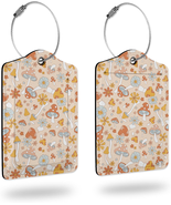 2 Pack Luggage Tags for Suitcases,Vintage Cute Hippie Mushroom Flower Lu... - £12.58 GBP