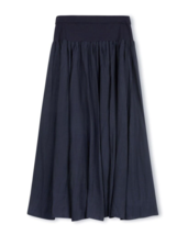 Slate, Cotton Flowy, Lined, Waisted Maxi Skirt, Blue, Size XL - £29.34 GBP