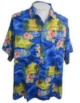 Creations Caribbean Men Hawaiian camp shirt p2p 30 tropical XXL dancers floral - £15.50 GBP