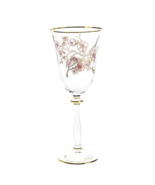 Set of 4 Wine or Water Glasses with floral Design - $229.00