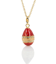 Collier pendentif oeuf rouge Keren Kopal avec cristaux - $39.24
