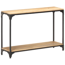 Industrial Rustic Vintage Wooden Mango Wood Entryway Console Table With Shelf - £166.64 GBP