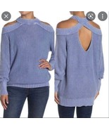 Free People Off Shoulder Cutout Pullover Chunky Knit Top Stretch Sweater... - $1,048.52 MXN