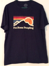 DOM men L t-shirt dark navy blue &quot;I&#39;m Done Peopling&quot; short sleeve 100% c... - $9.89