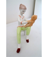 Vintage Herend Budapest Porcelain Figurine 5.5&quot; Girl with Teddy Bear - £43.09 GBP