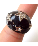 Enameled Rhinestone STAR RING - Size 8 - £19.98 GBP