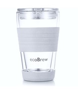 12Oz Double Wall Glass Tumbler With Lid, Glass Travel Mug, Dishwasher Sa... - £23.14 GBP