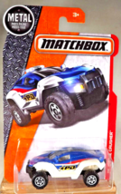 2016 Matchbox 84/125 MBX Heroic Rescue CRIME CRUSHER Blue-White wWhiteRingFlower - £6.84 GBP