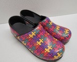 Sanita Womens Size 37 US 5.5 - 6 Aspire Colorful Puzzle Autism Clogs Com... - $41.77