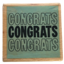 Hampton Art Janet Dunn Rubber Stamp Congrats Words Congratulations Card ... - $4.99