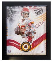 Patrick Mahomes K.C. Chiefs Framed 15&quot; x 17&quot; Game Used Football Collage LE 50 - £91.36 GBP