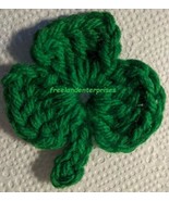 Pin St Patrick&#39;s Day Crocheted Shamrock Holiday Pin Handmade Green 2 1/4... - $8.08 CAD