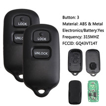 2Pc For 1999 2000 2001 Toyota Camry Remote Car Keyless Entry Key Fob Replacement - £25.33 GBP