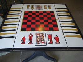 MID CENTURY CHESS BACKGAMMON GAME TABLE LOCAL PICKUP ONLY  - $585.00