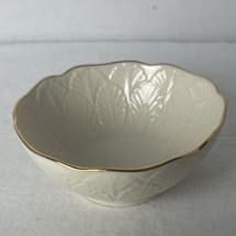 Lenox Porcelain Acanthus Leaf Pattern Bowl Ivory Gold USA No Chips/Cracks - £6.36 GBP
