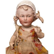 Antique 8-1/2&quot; Gebruder Heubach Doll Bisque Bonnet Head Germany Composition Body - £891.61 GBP