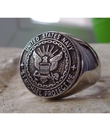 USN NAVY ST MICHAEL RING ARMY USA BIKER BAGUE PATCH SILVER UNITED [ D25 ... - $67.01 CAD